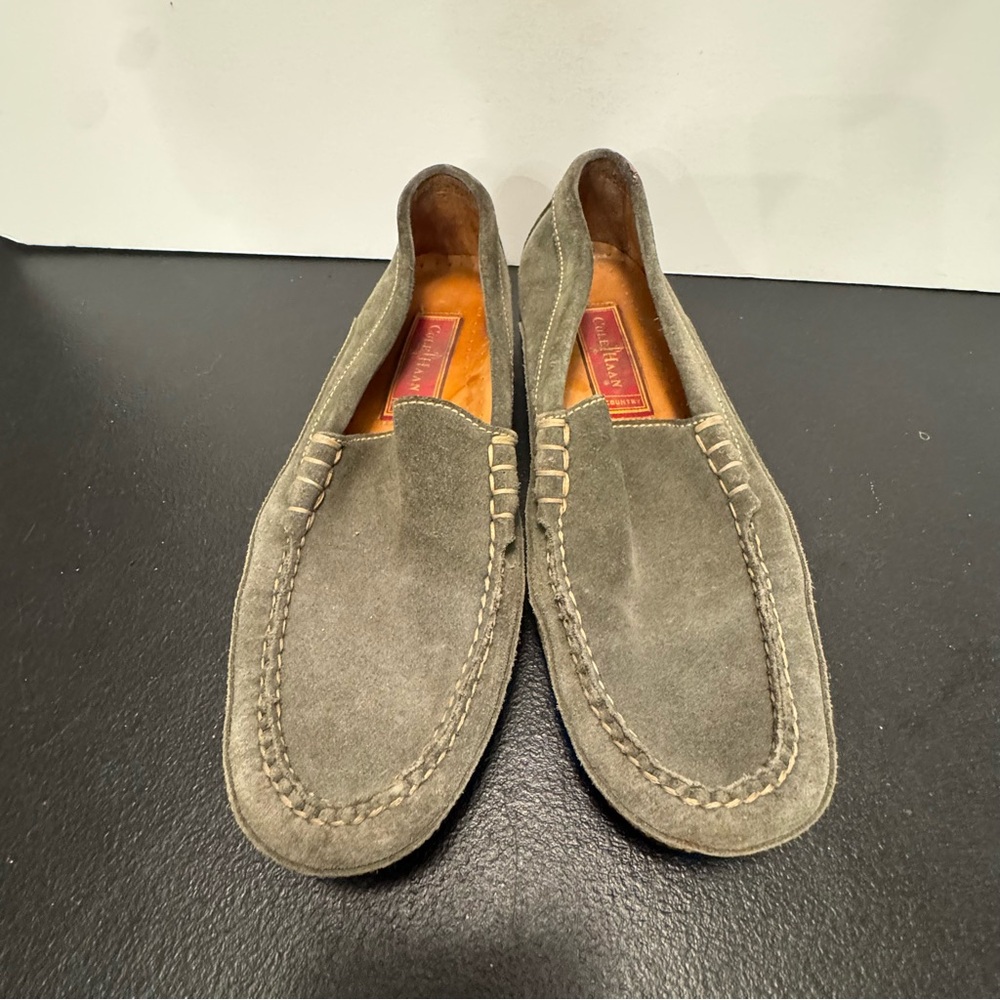 🌿 Vintage Cole Haan Country Olive Suede Loafers – Size 7B - Picture 2 of 11